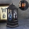 Halloween LED Flame Flickering Oil Lamp Battery Operated Spooky Decor Haunted House Prop Tabletop Centerpiece for Bar Party