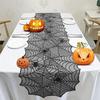 Spooky Halloween Party Decoration Black Lace Spiderweb Table Runner for Festival Atmospheres Tablecloth Decors