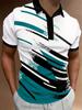 Trendy Striped Short-sleeve Polo Shirt, Casual and Comfortable for Daily Wear.
