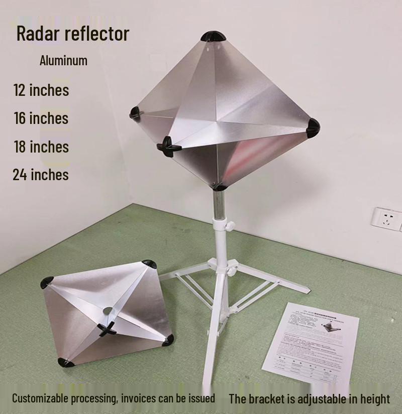 Aluminum Marine Corner Reflector Radar Reflector with Bracket (12, 16, 18, 24 Inches) 12 inch