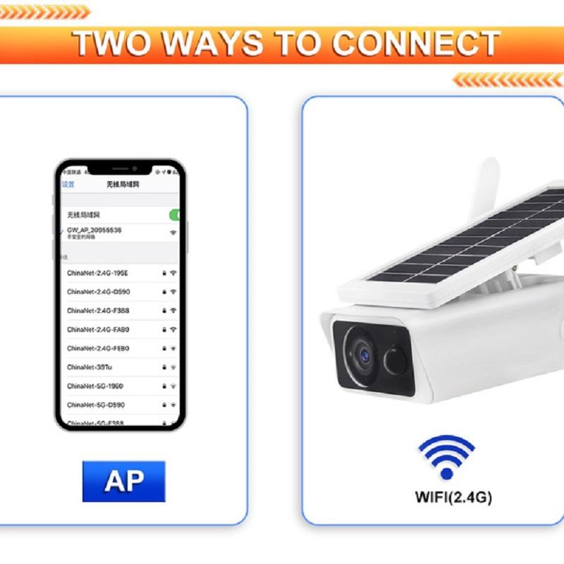 3MP Solar WIFI Camera Wireless CCTV Security Surveillance Camera Low Power IP66 Waterproof IP Camera with NightVision PIR Detect