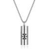 Stainless Steel Aromatherapy Pendant Necklace with Hollow Cylinder and Cross Pendant