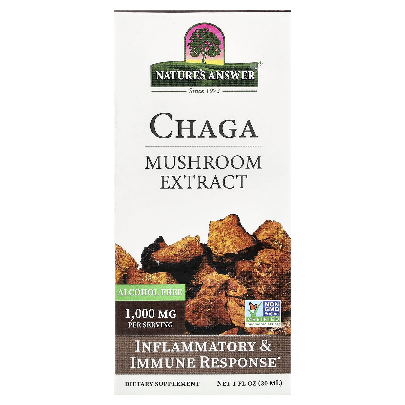 

Nature s Answer, Chaga Mushroom Extract, Alcohol-Free, 30ml (1 fl oz)