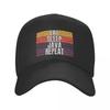 Retro Sunset  Eat Sleep JAVA Repeat  Programmer Humor  JAVA Programming Language Baseball Cap