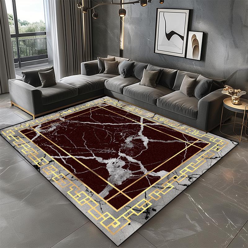 Black Marble Carpet Living Room Luxury Decoration Home Sofa Washable Large Rugs 200x300 Bedroom Non-slip Short Velvet Floor Mats