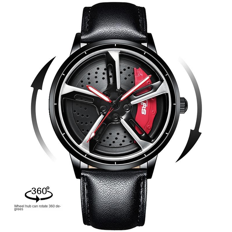 SVJ Men's Watch Car Wheel Modified Rs7 Men's Watch Hydraulic Three-dimensional Hollow Quartz Watch