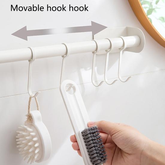 Utensil Rack Wall Mounted Punch Free Movable Hooks Load-bearing Kitchen Utensil Hanger Holder Rack for Home