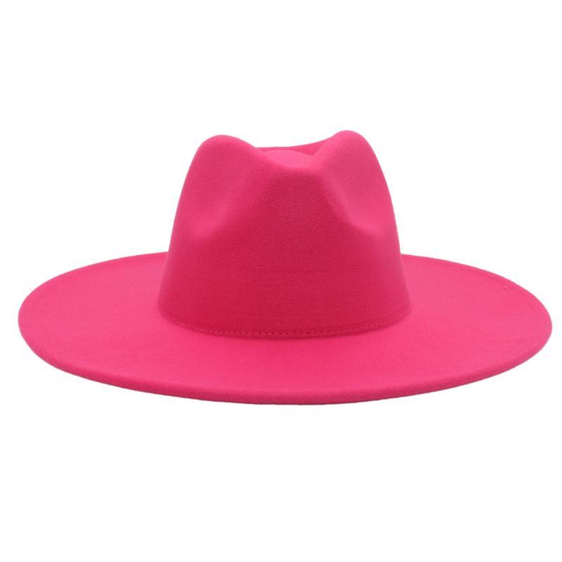Big Brim Solid Color Cashmere Felt Hat Jazz Hat French Top Hat