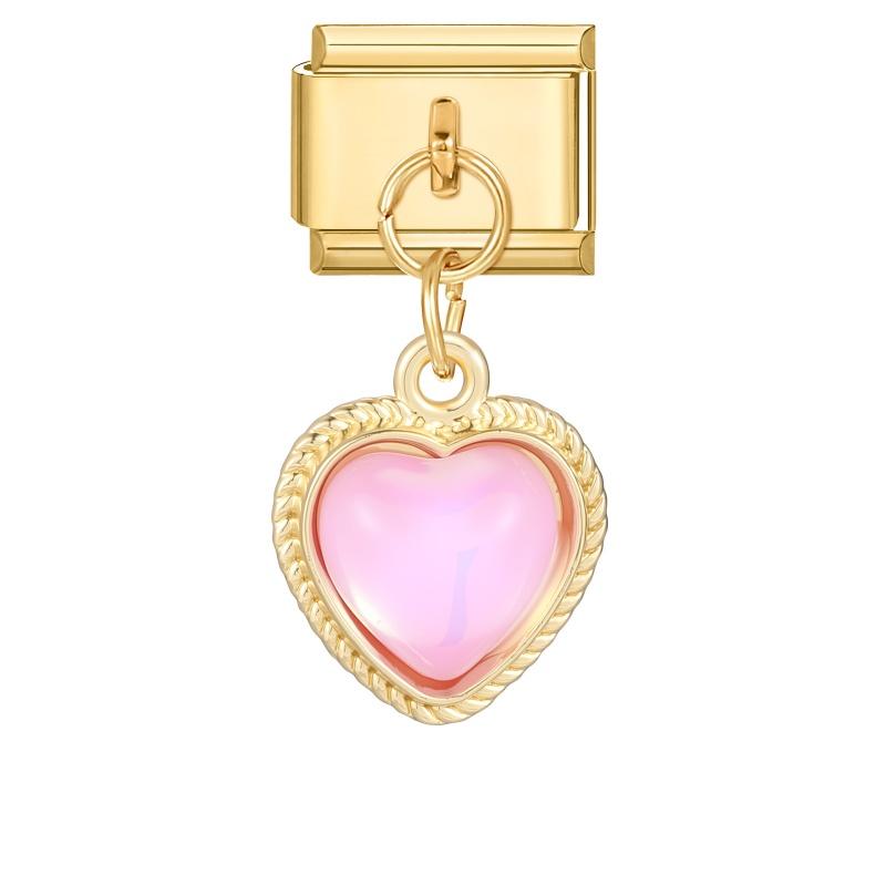 Vintage Gold Color Heart Star Cloud Rose Tulip Pendant Italian Charm Links Stainless Steel Fit 9mm Italian Bracelet DIY Jewelry