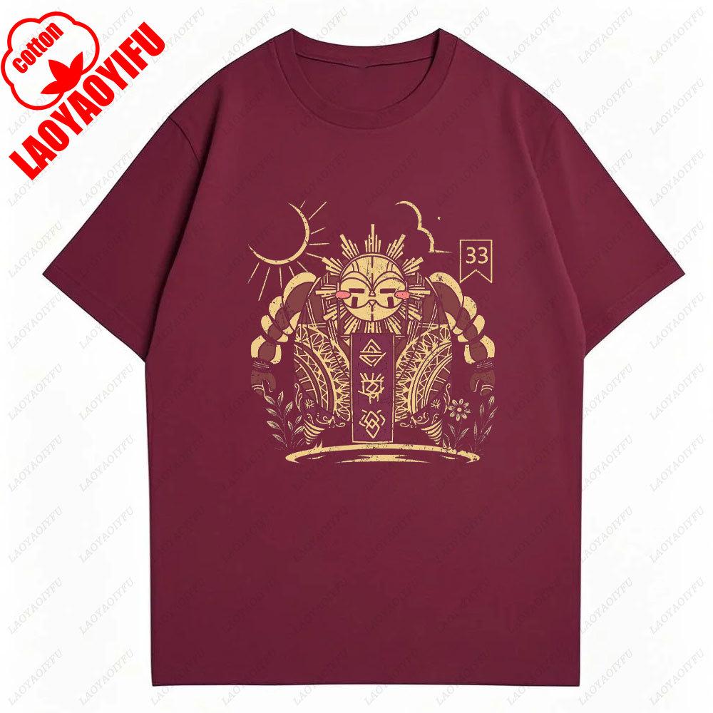 Clair Obscur Expedition 33 Graphic Tee 2025 Summer Trendy Cotton Short Sleeve Women TShirt Gaming Retro Design Casual Tops