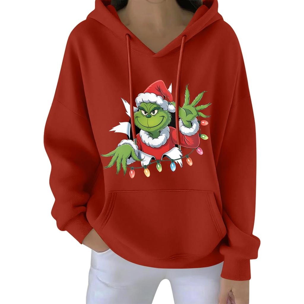 Women's Christmas  Hoodie Funny Cute Christmas Holiday Sweatshirt Pullover