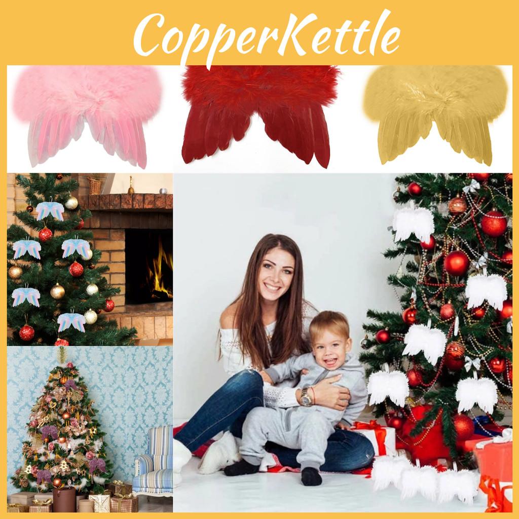 5pcs Angel Wings Christmas Feather Baubles Tree Hanging Ornament Diy Decor Craft