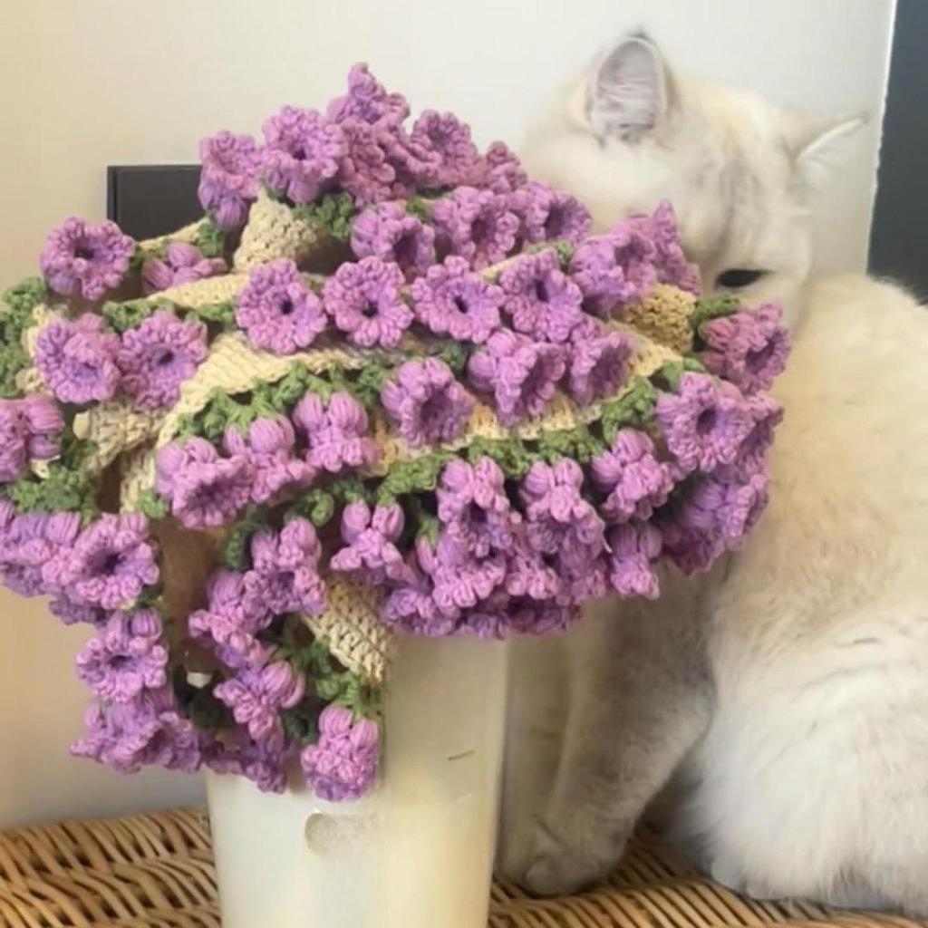 Bouquet Blanket Crochet DIY Thread Set Craft Knitting Set Crafts Creative Handmade Elegant Crochet Starter Kit