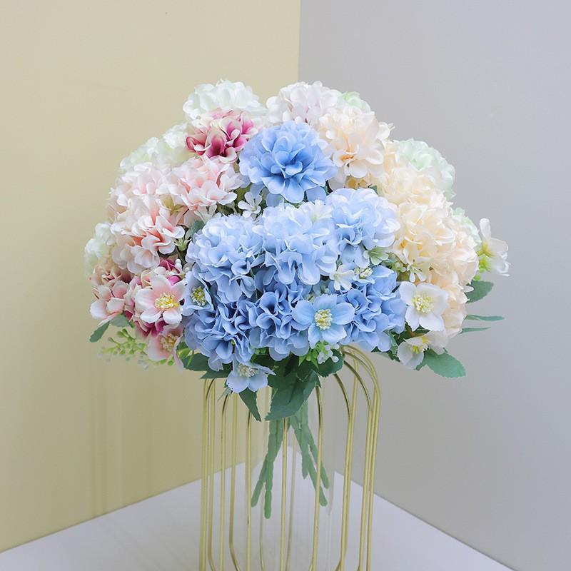 Artificial Hydrangea Bouquet Wedding Decor Home Styling Photo Props Silk Flower Arrangement In Multiple Colors