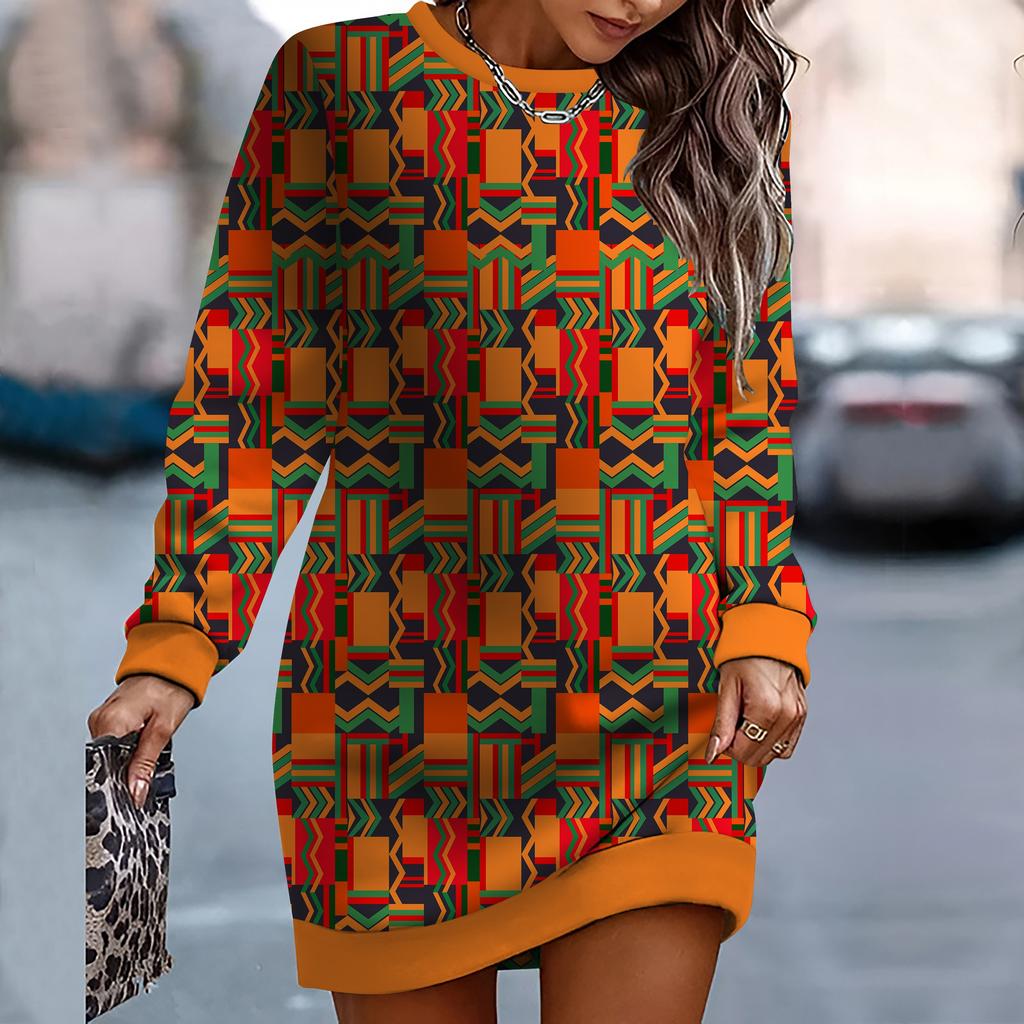 Ladies' Elegant, Fashionable, Trendy and Casual Hoodie, 3D Vintage Pattern Printed Three-dimensional Cut Women's Long Hoodie