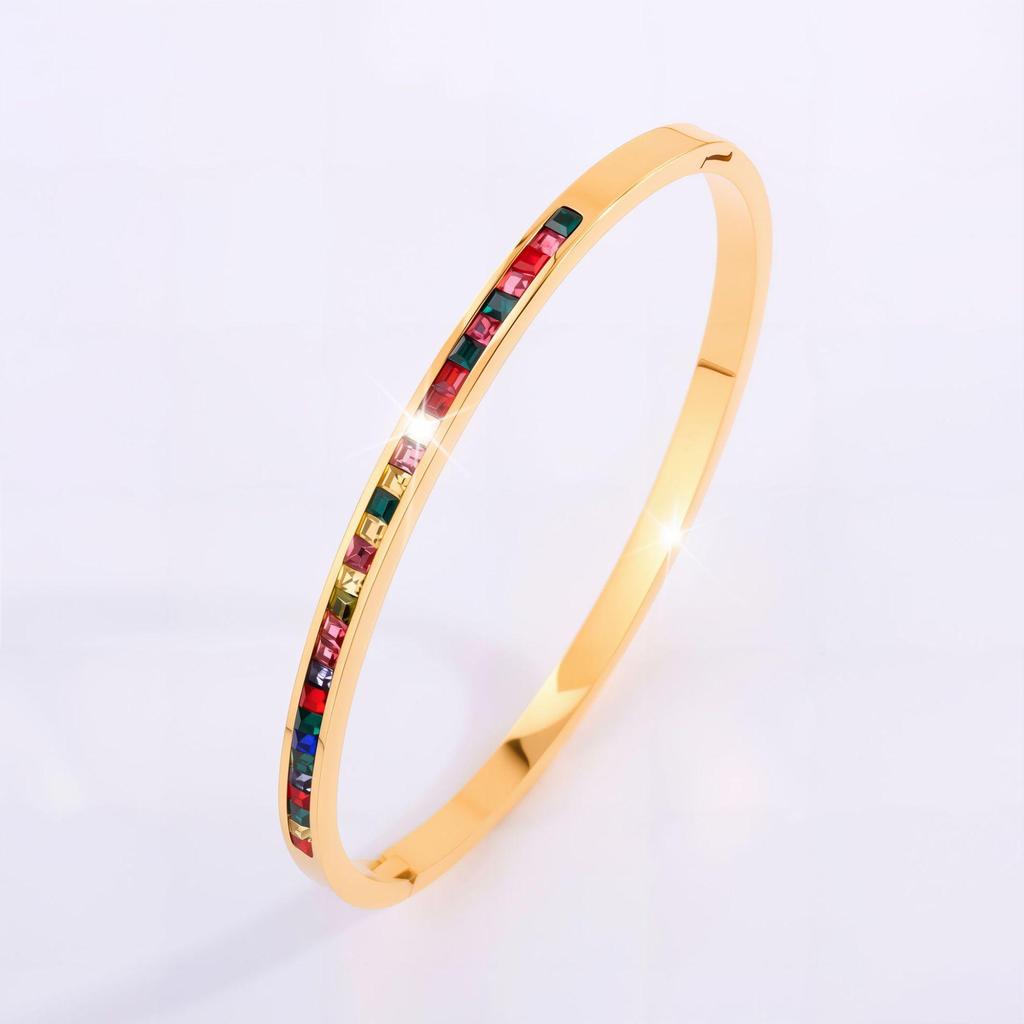 Starry Sky Silver Titanium Steel Bracelet for Women - High-End, Versatile, Full Diamond, Non-Fading Fashion Accessory