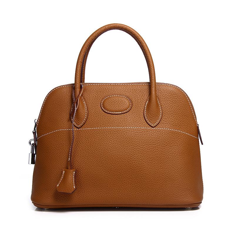 Bag Women's First Layer Cowhide Leather Women's Shell Bag Shoulder Bag Messenger Bag One Piece Delivery Fashionable and Versatile New Models