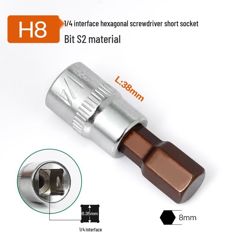 Compact T25 Torx Screwdriver Set with Hex Socket, Flower Pattern Bit