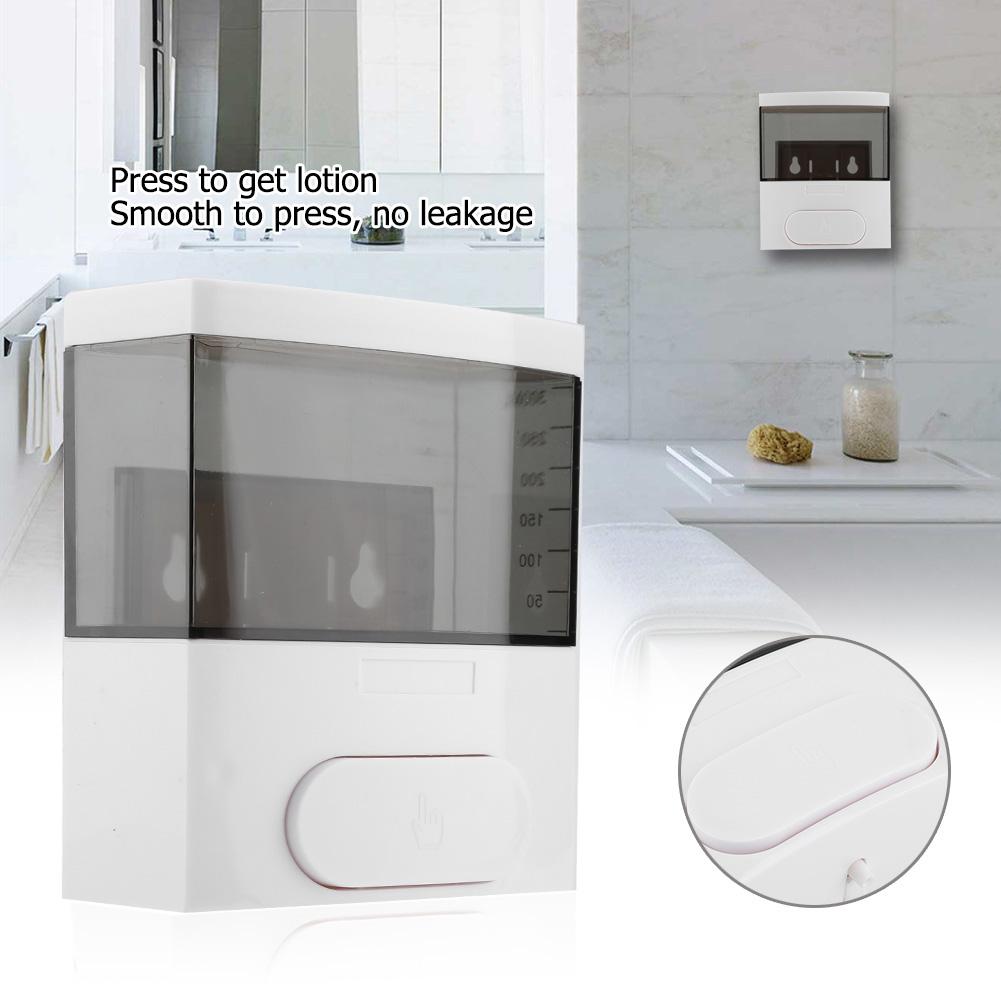 300ml Plastic Wall Mounted Soap Lotion Liquid Shampoo Dispenser for Home Hotel Restroom (Black)
