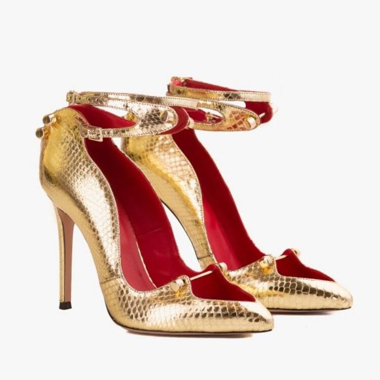 

Fashion Roman Cross Strap Rivet Thin High Heels Shose 2024 New Women s Spring Summer Sexy Pointy Metal Buckle Show High Heels Size 35-44 35