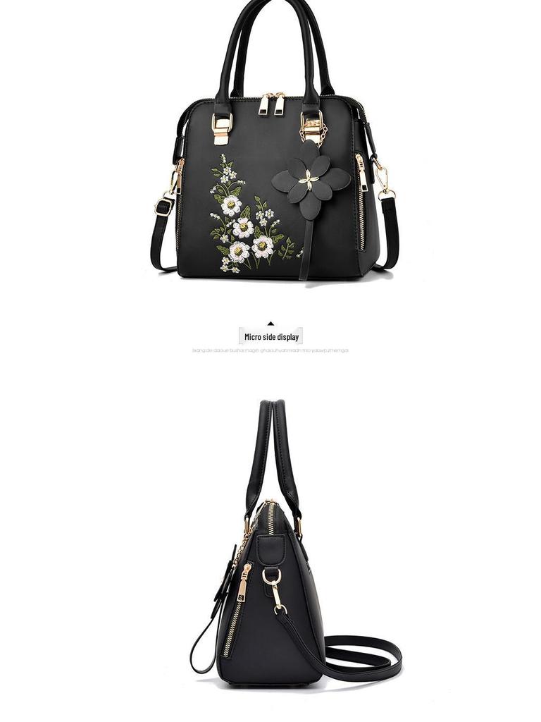 Elegante Bolsa Bordada Feminina 2025 - Bolsa de Ombro e Transversal da Moda para Mulheres de Meia-Idade
