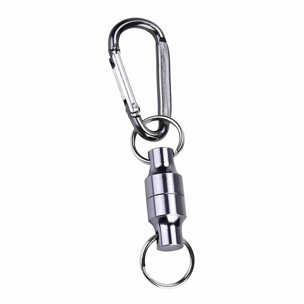Magnet Buckle Fly Fishing Magnetic Net Release Clip Hanging Holder Lanyard Clip(Single, Silver)