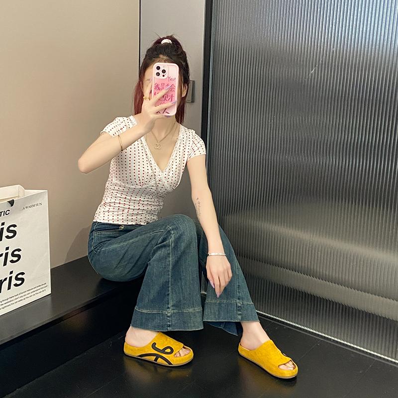 Fashion 2025 Spring and Summer New Women's Open-toe Slippers Slip-on Lazy Slippers Retro Platform Flip-flops