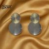 Versatile Earrings 1 Pair Large Double Round Disc Dangle Drop