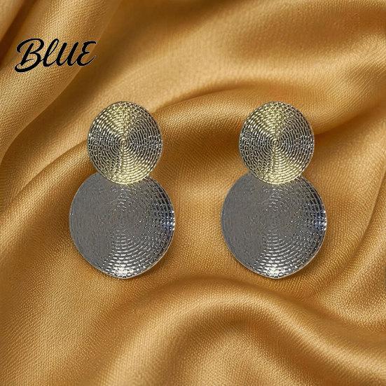 Versatile Earrings 1 Pair Large Double Round Disc Dangle Drop