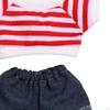 2 Pack Mini Doll Apparel for 6 Inch Dolls, Striped Shorts and Top Set
