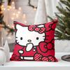 Cute Hello Kitty Christmas Pillow Cover Red Santa Cartoon Print Soft Throw Pillow Case For Kids Girl Room Home Decor Gift