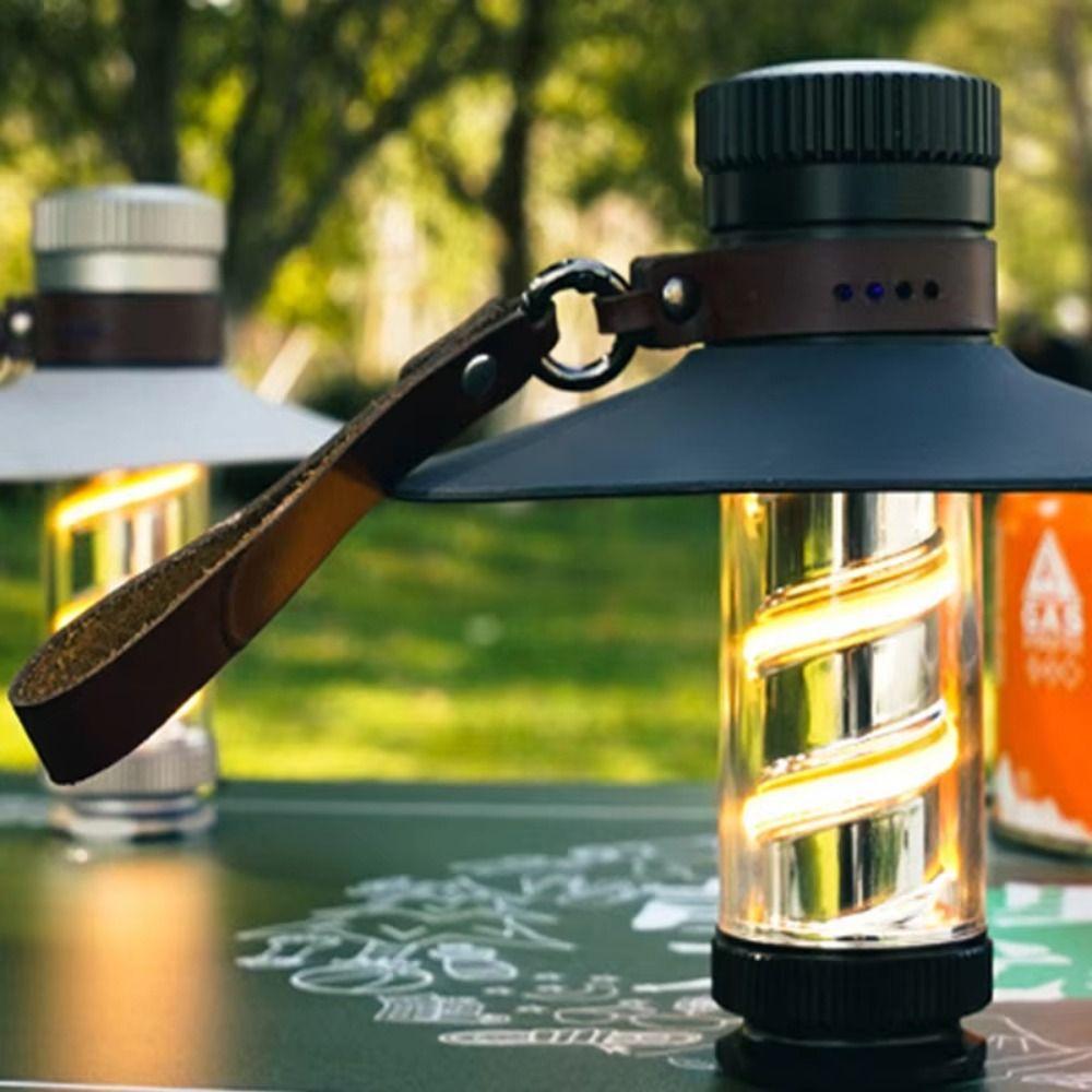 Stepless Dimming Portable Flashlight Waterproof Rechargeable Lantern  Handheld Use