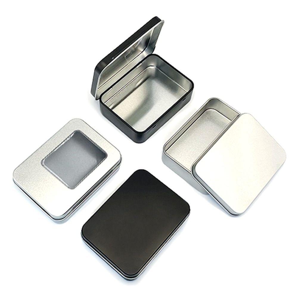 Scatola Rettangolare Piccola in Metallo per Carte da Gioco Custodia per Carte Collezionabili Organizer Scatola di Latta Vuota Contenitore per Caramelle Cosmetici per la Casa