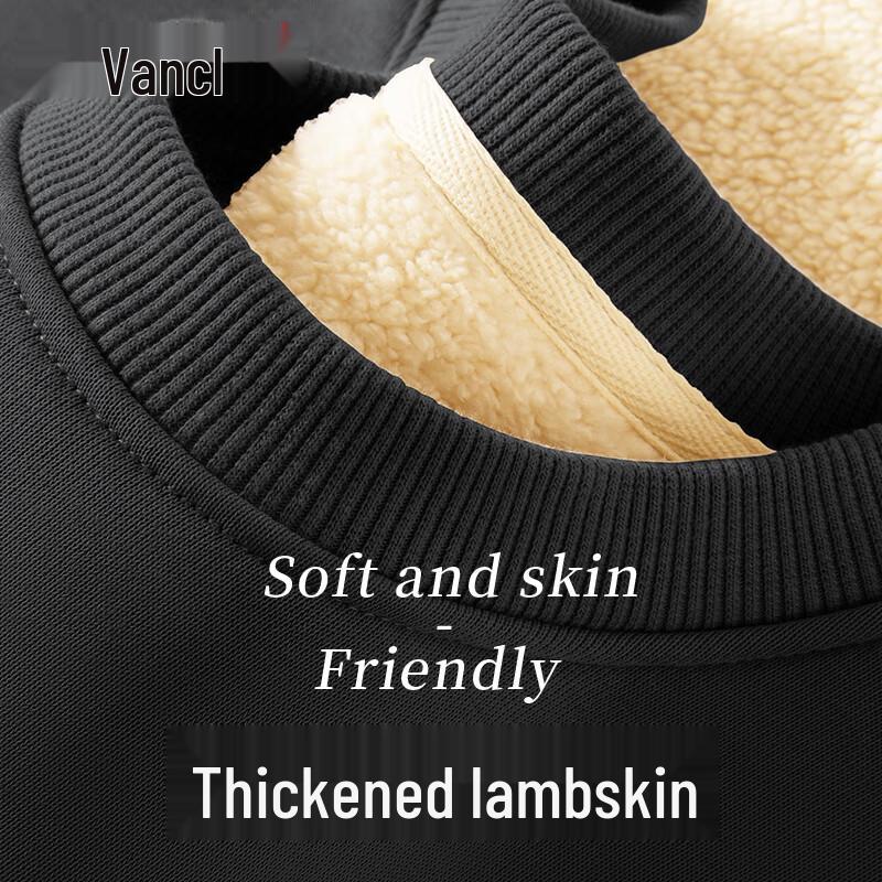 

VANCL Men s Lamb Wool Fleece Round Neck Pullover Sweatshirt