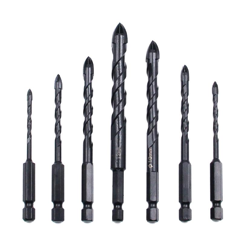 Practical for Cross Hex Tile Drill Bit 3/4/5/6/8/10/12mm for Triangle Bit Hard Alloy Hole Opener for Brick Wall Ceramic