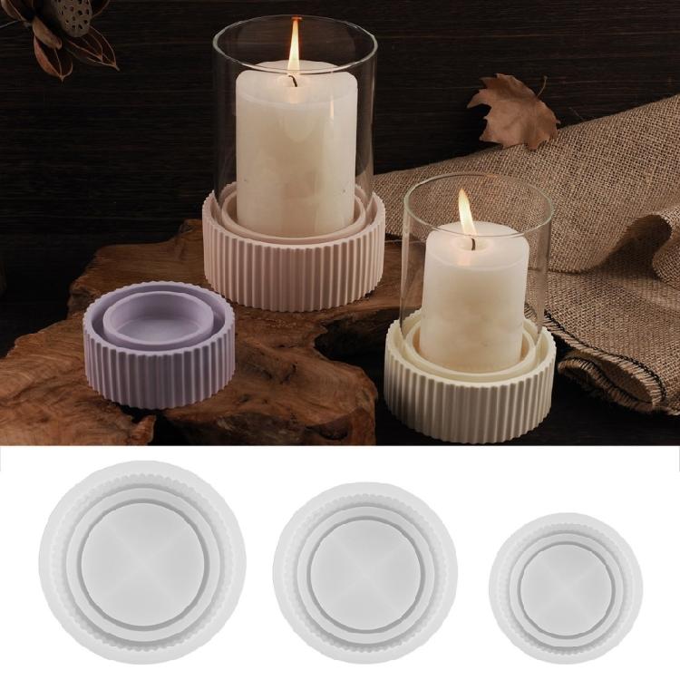 Kerzenbecherformen Heimdekorationen Form Schmuckherstellungswerkzeug Handgemachte Bastelbedarf Silikontextur zur Herstellung von Kerzenbasis