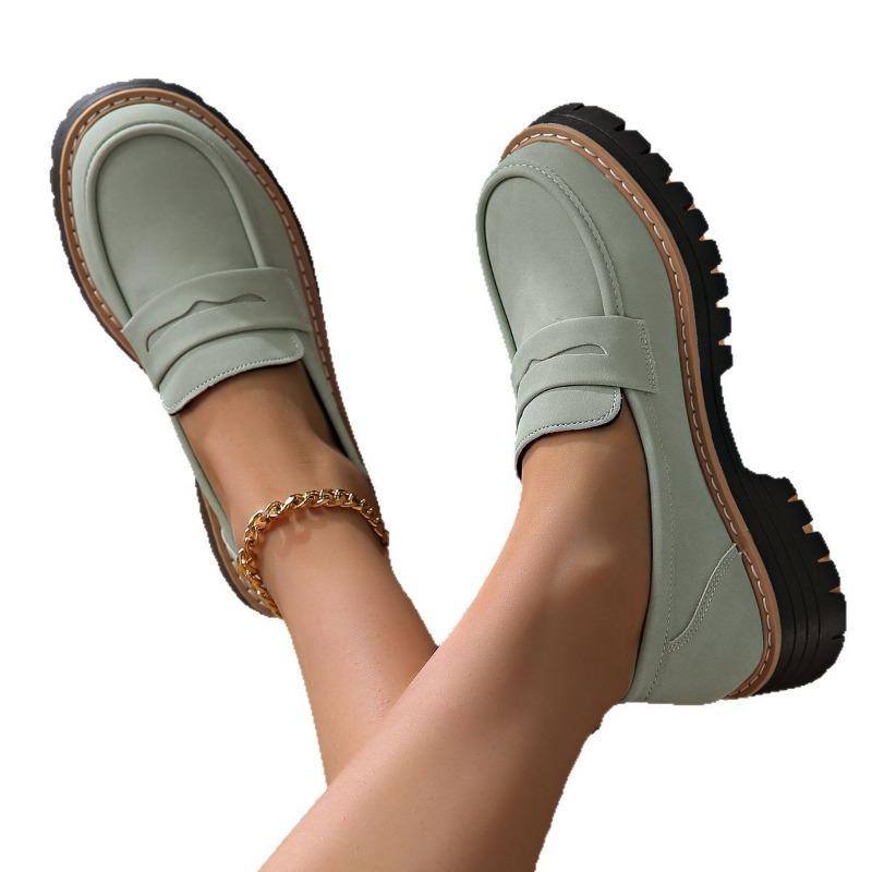 New Spring and Autumn Large Size Casual Scrub Women's Shoes Thick Heel Platform Retro