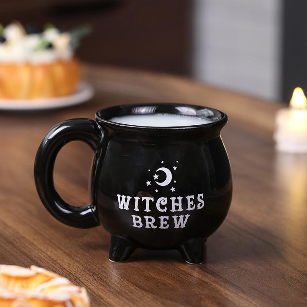 2 Stück Hexenkessel Kaffeetasse Halloween Kessel Tasse Dekorationen Hexenbräu Muster Tasse Keramik Gruselige Hexe Kaffeetasse Geburtstag Getränkebecher