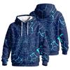 Men's Casual Loose Fit Printed Hoodie with Pocket and Drawstring