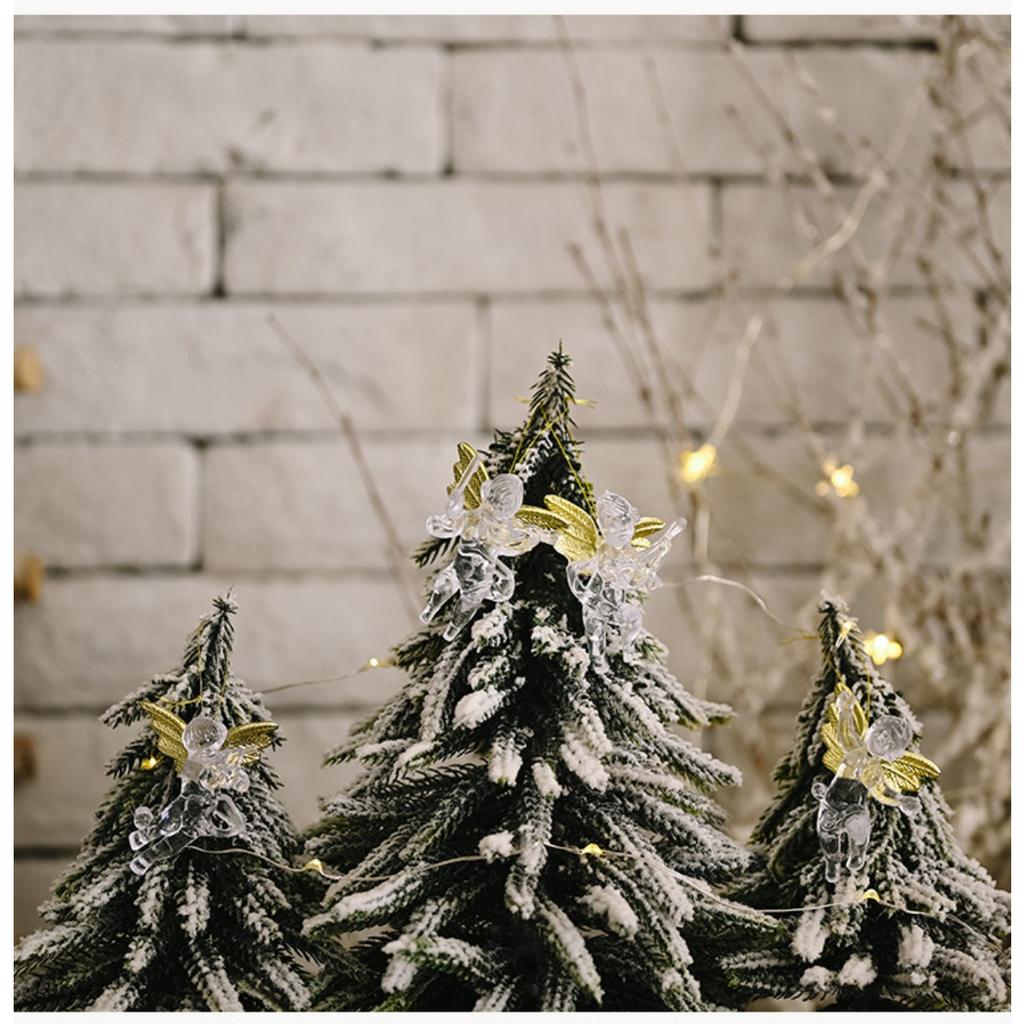 4 adet Noel Meleği Süsü Kristal Berraklığında Altın Kanatlı Melek Noel Ağacı Asılı Süsler Tatil Süslemeleri