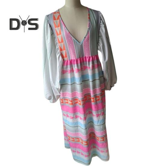 Pullover Lady Sommerkleid Bohemian Trendy Laterne Ärmel Lady Maxikleid