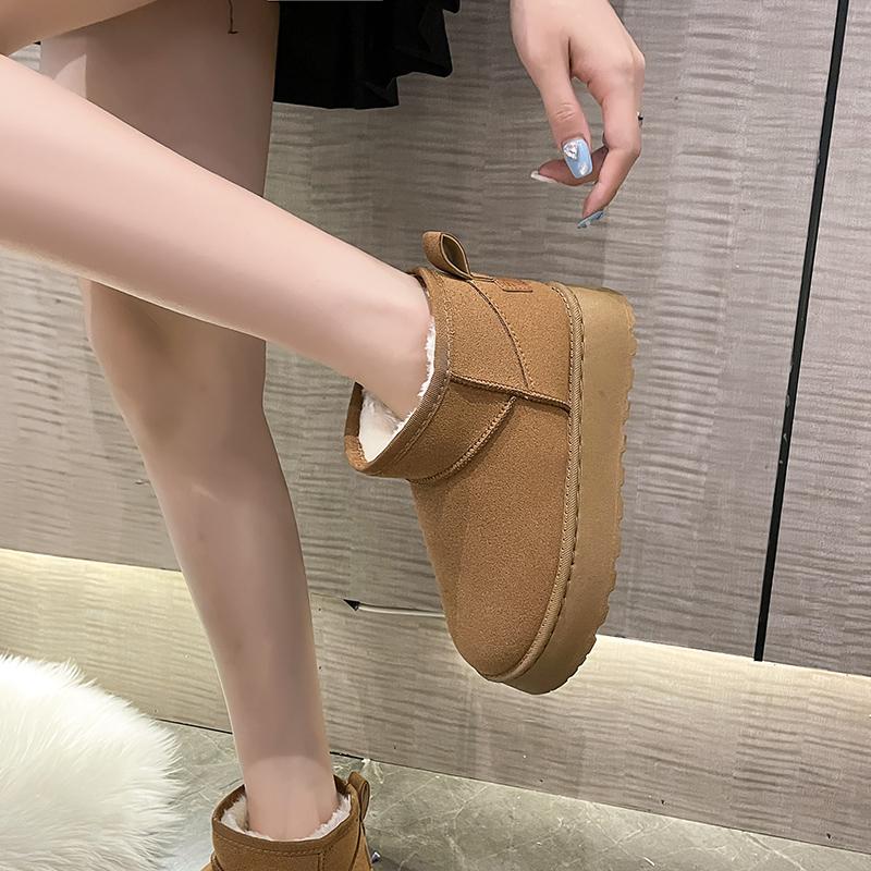 Fashion Ladies Shoes Winter Women Short Plush Warm Snow Boots Casual Shoes  New Suede Fur Ankle Boots Flats Platform Ladies Shoes Boots