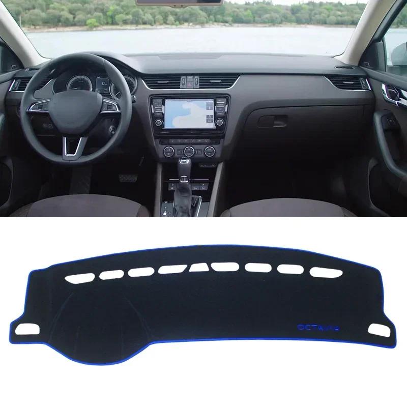 

For Skoda Octavia A7 MK3 5E Car Dashboard Cover Mat Avoid Light Pad Instrument Panel Carpet 2015-2017 2018 2019 2020 Accessories Polyester&Four Seasons