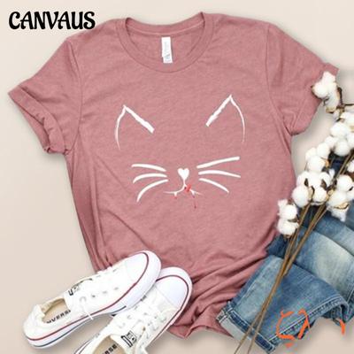 „Zavita“ moteriški marškinėliai vasariniai trumpomis rankovėmis marginti „Cats“ marškinėliai „O Neck Fashish Fashion Plus Size“