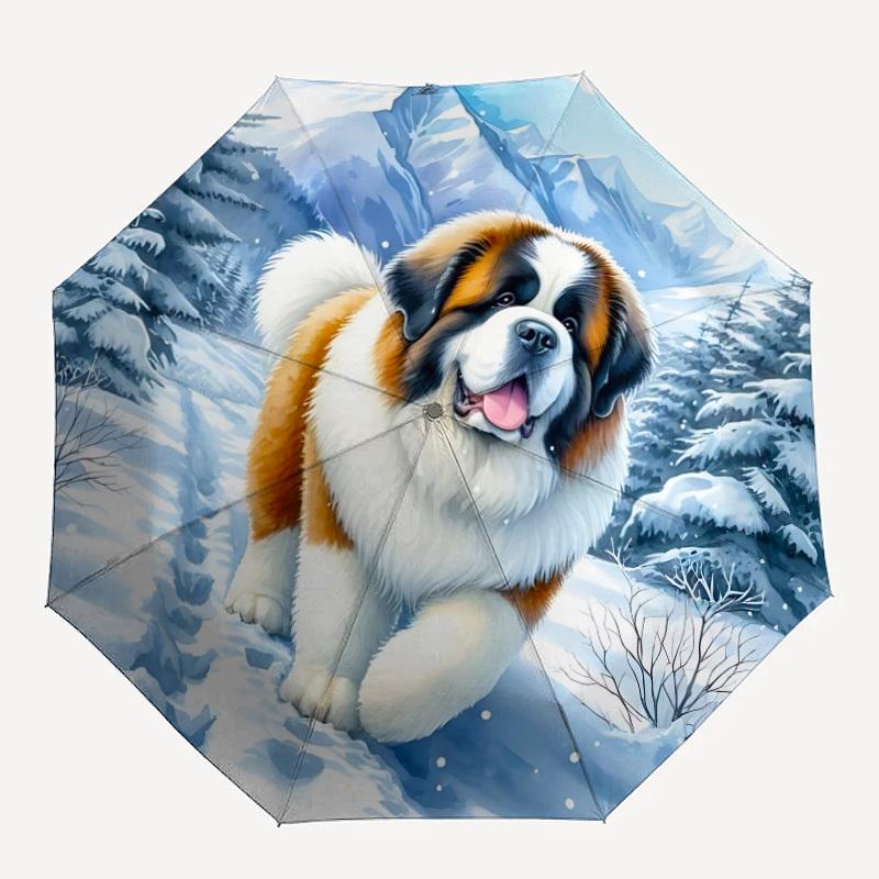 1 Stück Winter-Hunde-Regenschirm mit automatischer Öffnung/Schließung, winddichtes Dach, Bedienungsanleitung yy260311005