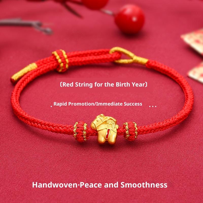 2026 Horse Year Red Lucky Braided Rope Bracelet For Women Chinese Style Horse Beaded Bracelets New Year Blessing Jewelry Gifts