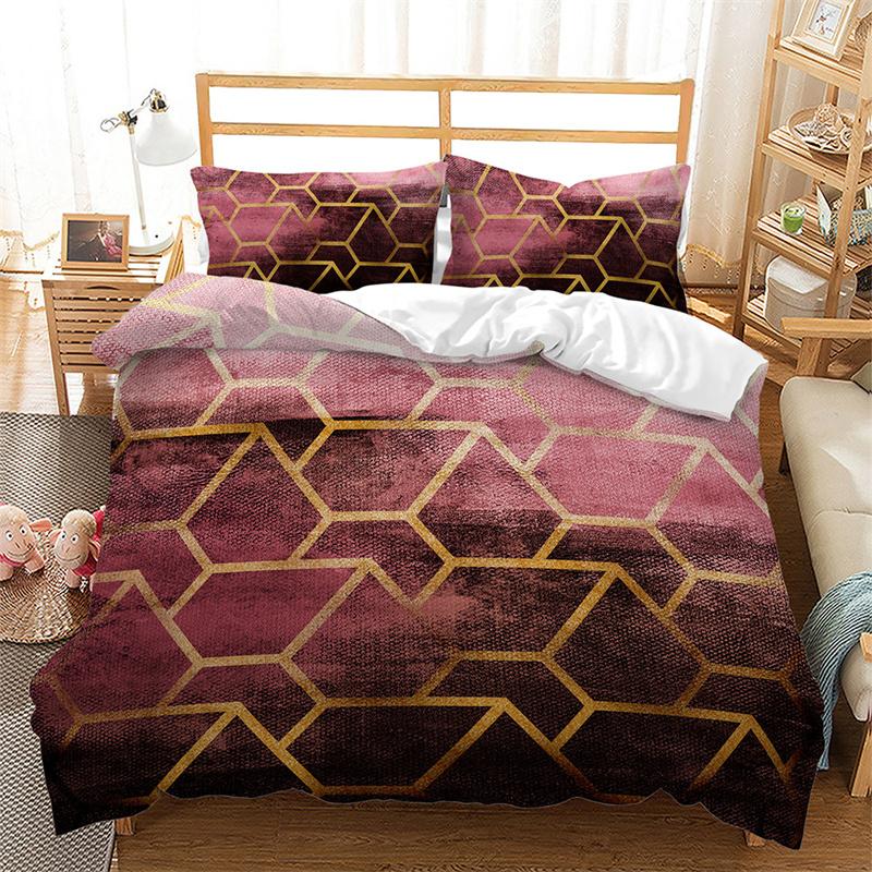 Geometric Duvet Cover Abstract Marble Bedding Set Microfiber Vintage Exotic Floral Pattern Comforter Cover Twin King Single Size