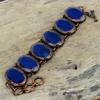 Faceted Blue Sapphire Bracelet Electroformed Copper Gemstone Bracelet Adjustable Chain Bracelet Handmade Bracelet Copper Jewelry For Gifts