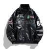 Primavera e Autunno Abbigliamento da Motociclista Uomo Marca di Moda Giacca in Pelle PU Giacca Sottile Cappotto alla Moda Ricamo