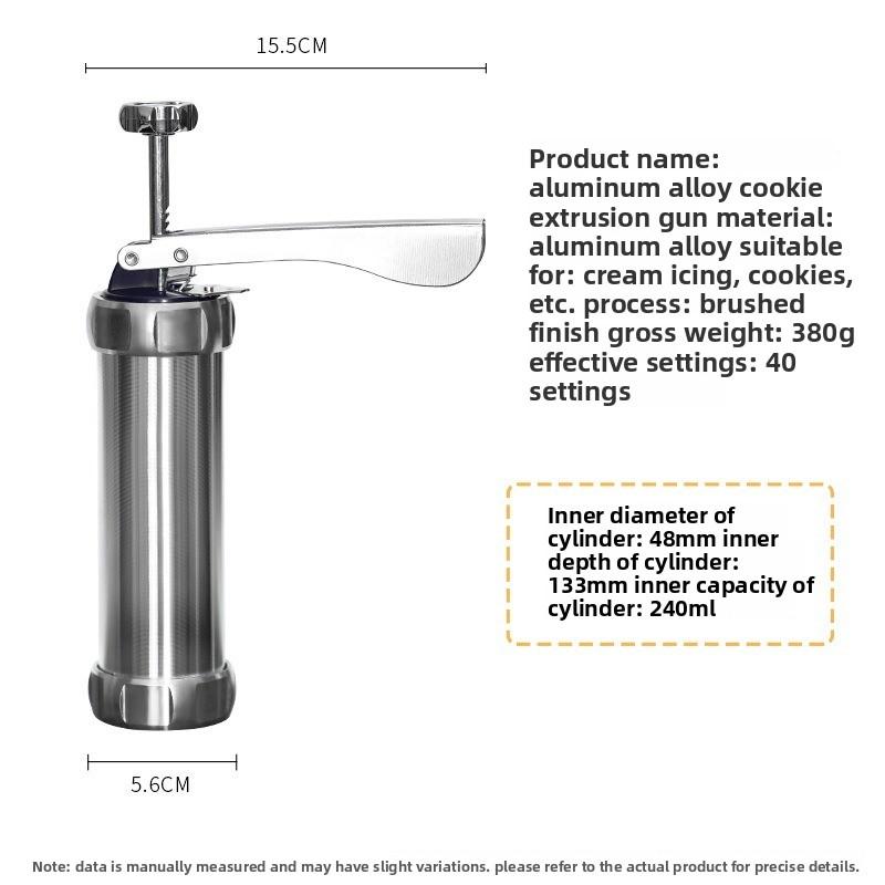 Cookies Mold Gun Baking Tools Aluminum Alloy Piping Nozzle 20 Pieces Solute Bean Squeezer Bag Set Baking